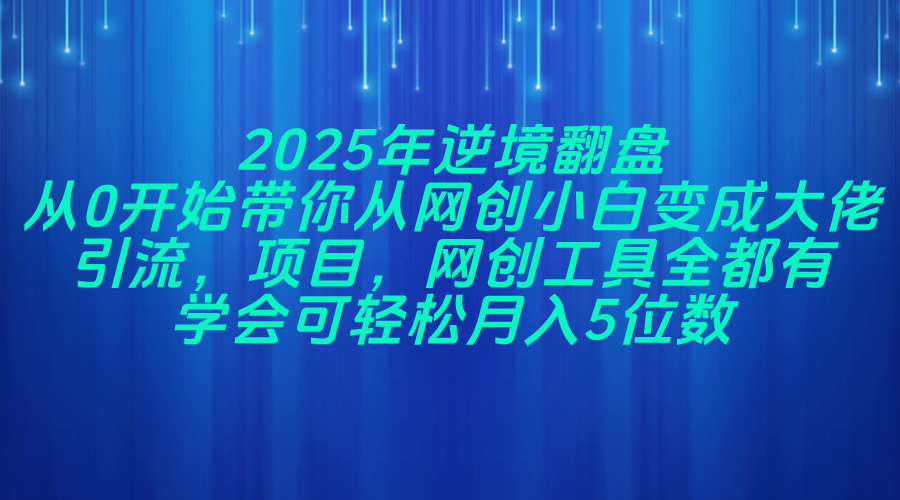 2025年逆境翻盘，从0开始带你从网创小白变成大佬，引流，项目，网创工…网赚项目-三才资源库分享