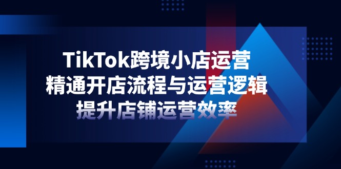 TikTok跨境小店运营，精通开店流程与运营逻辑，提升店铺运营效率网赚项目-三才资源库分享