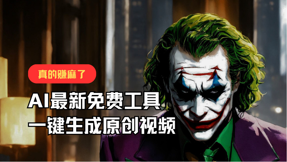 最新免费AI工具，一键生成原创视频，佛系搬运，轻松月入10000+！网赚项目-三才资源库分享