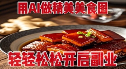 用AI做精美美食图，无需专业设备拍摄，轻轻松松开启副业网赚项目-三才资源库分享