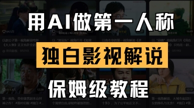 用AI做第一人称独白影视解说,手把手教学,保姆级教程网赚项目-三才资源库分享