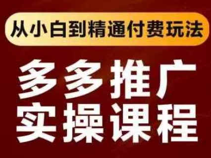 拼多多推广实操课程，从小白到精通付费玩法网赚项目-三才资源库分享
