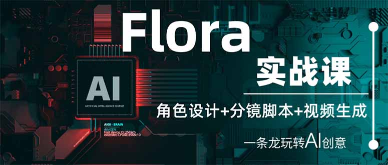 Flora实战课：角色设计+分镜脚本+视频生成，一条龙玩转AI创意网赚项目-三才资源库分享