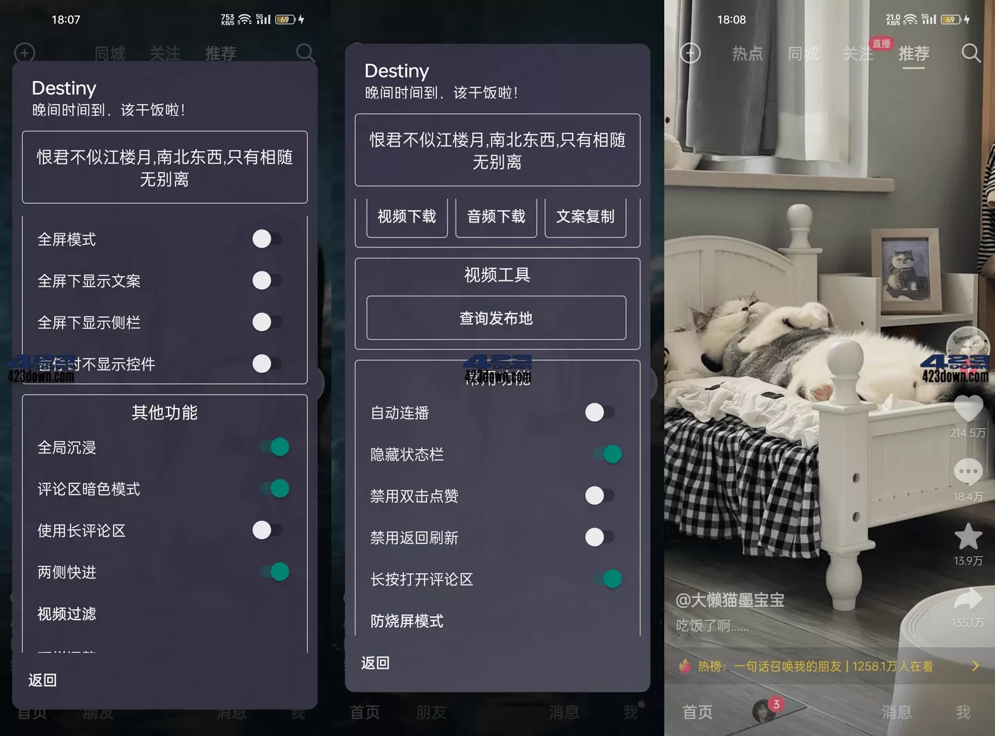 Destiny(抖音助手抖音去广告增强模块)V1.5.5-三才资源库分享