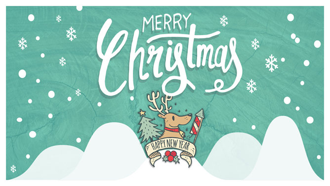 可爱卡通圣诞节PPT模板-三才资源库分享