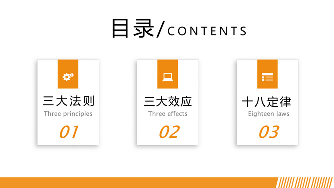 悬浮卡片效果PPT目录素材-三才资源库分享