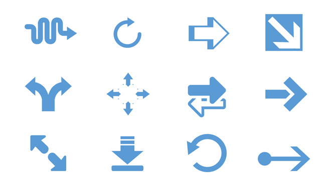 颜色大小可修改PPT箭头素材(七)-三才资源库分享