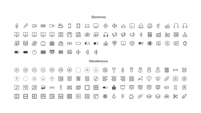 一组精致线性可编辑PPT小图标-三才资源库分享