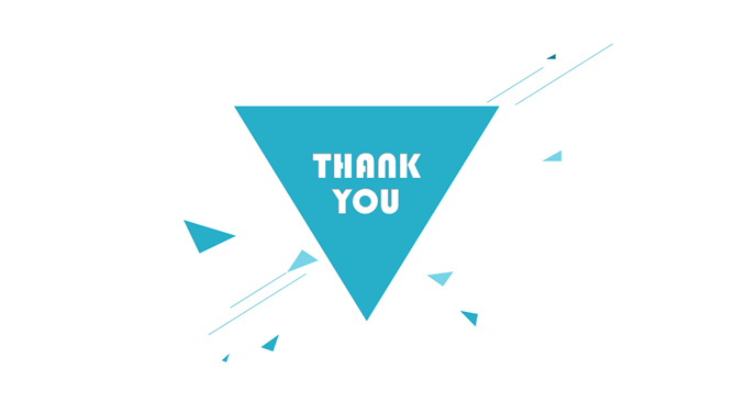 简约清新三角形PPT结束页-三才资源库分享