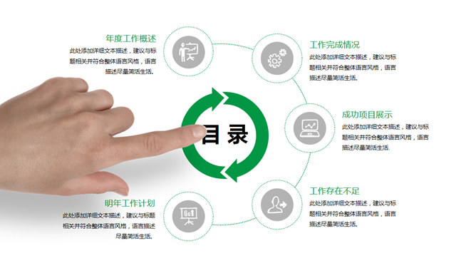 动态手势手指PPT目录模板-三才资源库分享