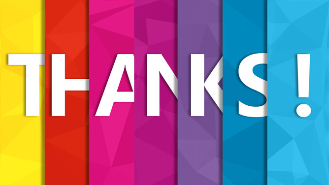 创意炫彩thanksPPT结束语模板-三才资源库分享