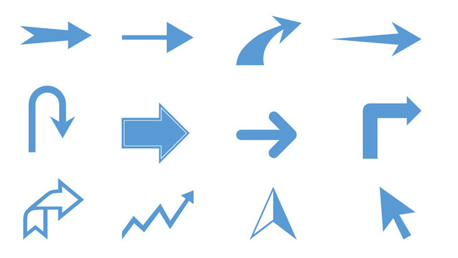 颜色大小可修改PPT箭头素材(四)-三才资源库分享