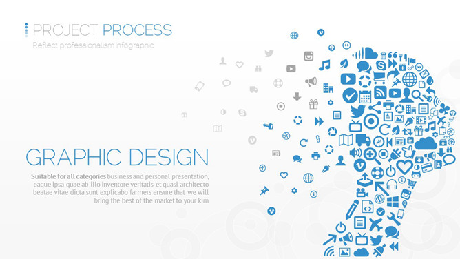 时尚高逼格图标云PPT素材-三才资源库分享