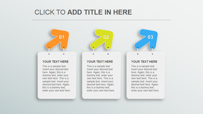 微立体箭头标签PPT文本框素材-三才资源库分享