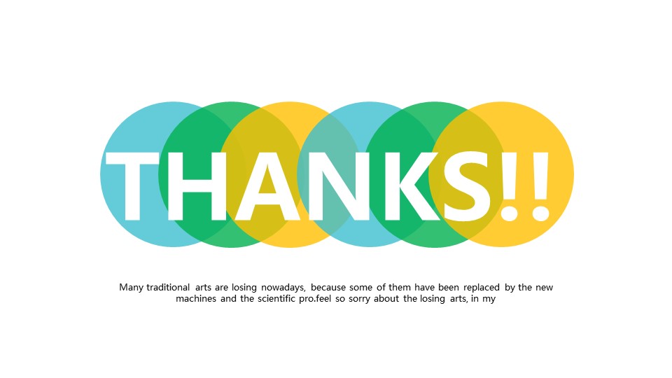 清新彩色圆形PPT结束页素材-三才资源库分享