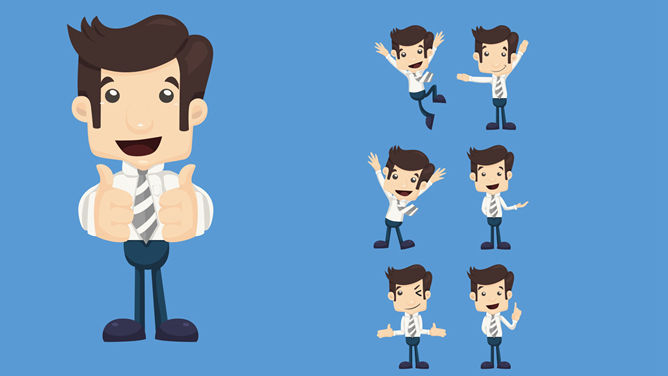 矢量卡通商务小人PPT素材-三才资源库分享