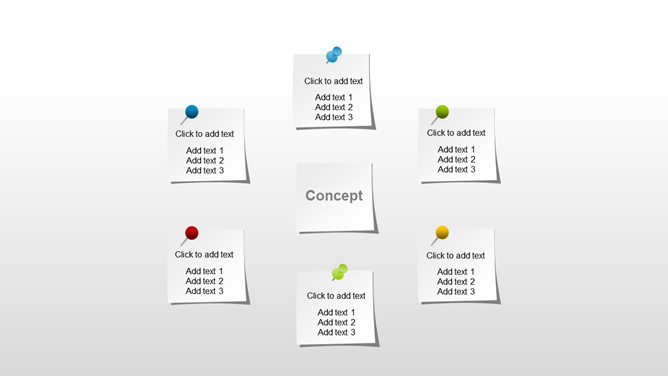 图钉钉住便签文本框PPT素材-三才资源库分享