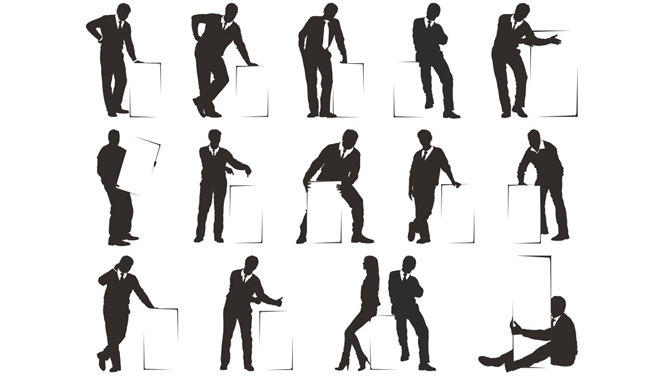 人物与白板剪影PPT图片素材-三才资源库分享