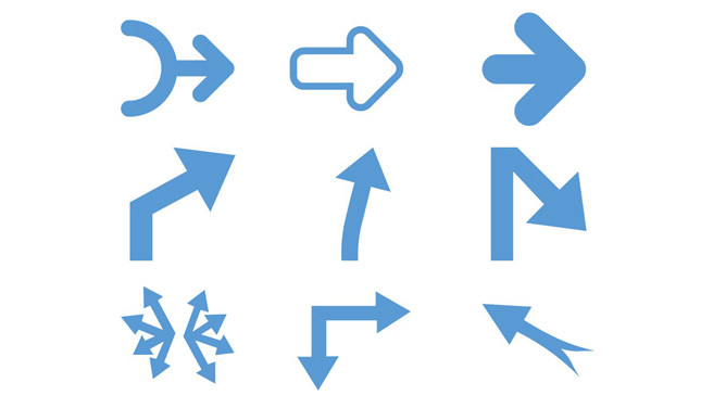 颜色大小可修改PPT箭头素材(一)-三才资源库分享
