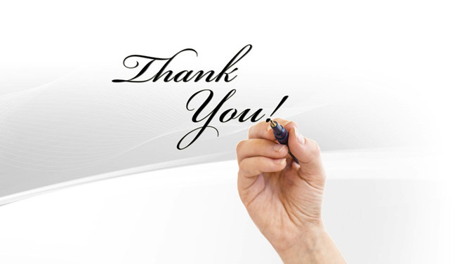 手写英文谢谢PPT结束图片-三才资源库分享