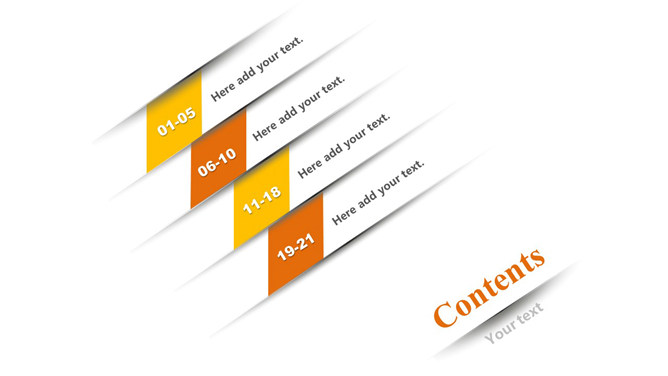 倾斜裂缝效果PPT目录素材-三才资源库分享