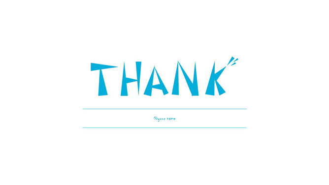 超简洁艺术字体PPT结束页-三才资源库分享