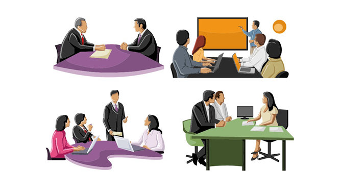 开会团队人物剪影PPT图片素材-三才资源库分享