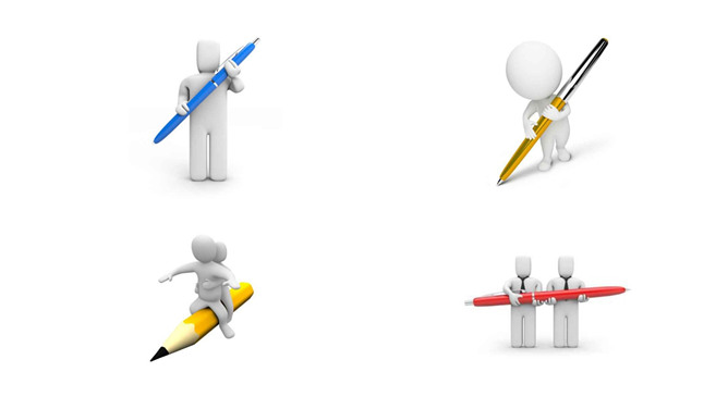 62张3D小人拿笔PPT图片素材-三才资源库分享