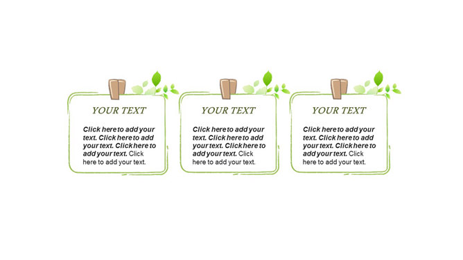 淡雅简约田园风PPT文本框-三才资源库分享