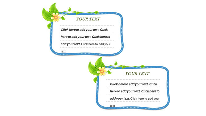 田园风文本框PPT素材模板-三才资源库分享