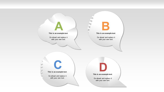 剪纸风格PPT气泡图文本框-三才资源库分享