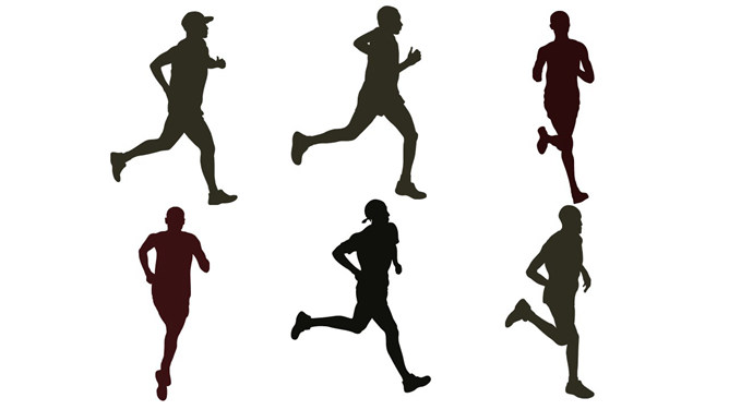 奔跑跑步运动剪影PPT素材-三才资源库分享