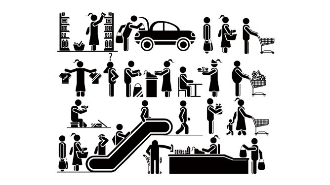 买东西购物消费剪影PPT素材-三才资源库分享