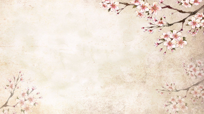 复古花朵花卉PPT背景图片-三才资源库分享