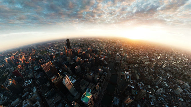 大气城市天际线PPT背景图片-三才资源库分享