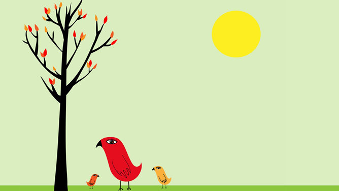 简洁卡通艺术设计PPT背景-三才资源库分享