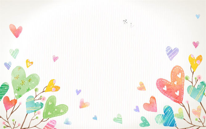 可爱卡通爱心PPT背景图片-三才资源库分享