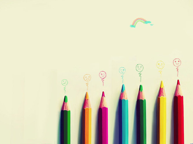 彩色铅笔幻灯片背景图片-三才资源库分享