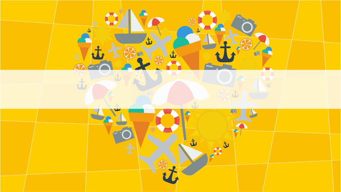 卡通旅游休闲PPT背景图片-三才资源库分享