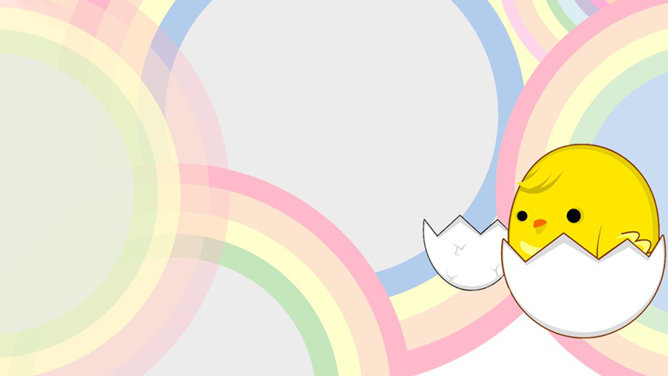 破壳而出的可爱小鸡PPT背景图片-三才资源库分享