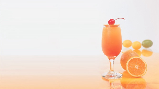 一杯橙汁橙子PPT背景图片-三才资源库分享