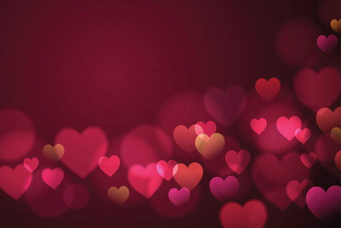 红色心形光晕PPT背景图片-三才资源库分享