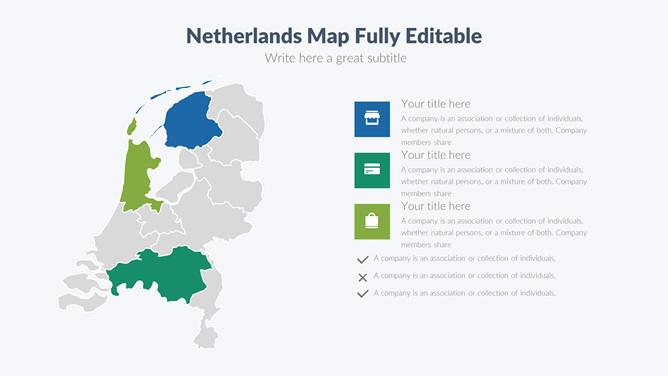 荷兰地图PPT素材-三才资源库分享