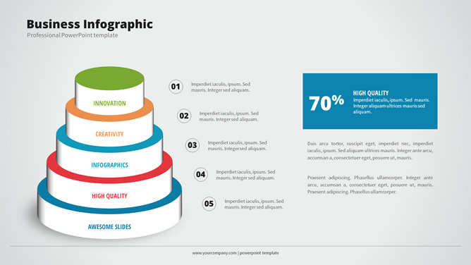 圆柱形层级PPT图形-三才资源库分享