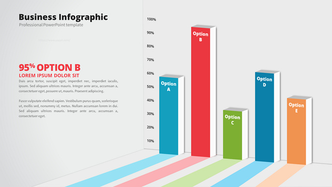 立体长阴影PPT条形图-三才资源库分享