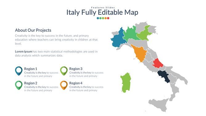 意大利地图PPT素材-三才资源库分享
