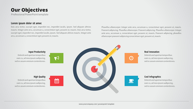 铅笔靶子靶心目标PPT图形-三才资源库分享