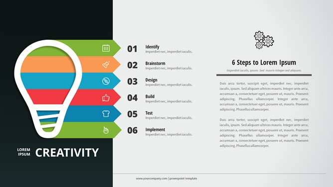 灯泡创意项目罗列PPT素材-三才资源库分享