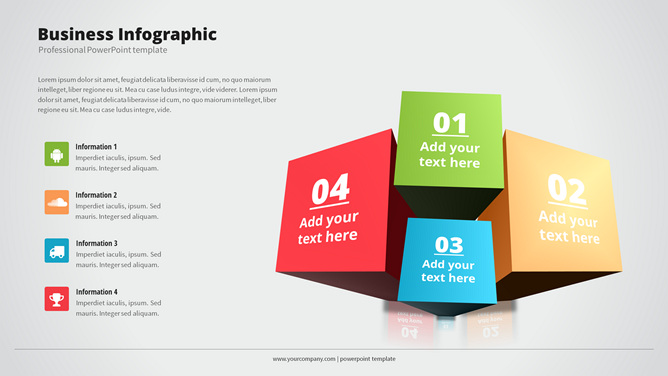 立体方块四项并列PPT素材-三才资源库分享