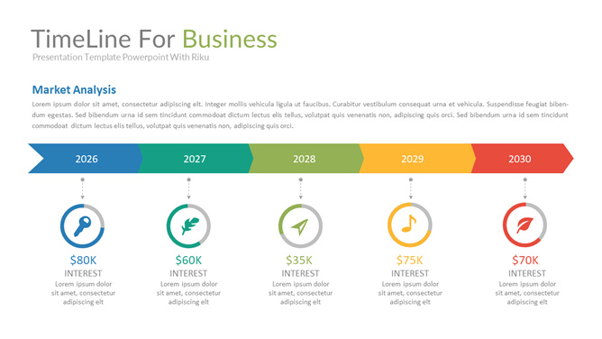 方向箭头时间轴PPT素材-三才资源库分享